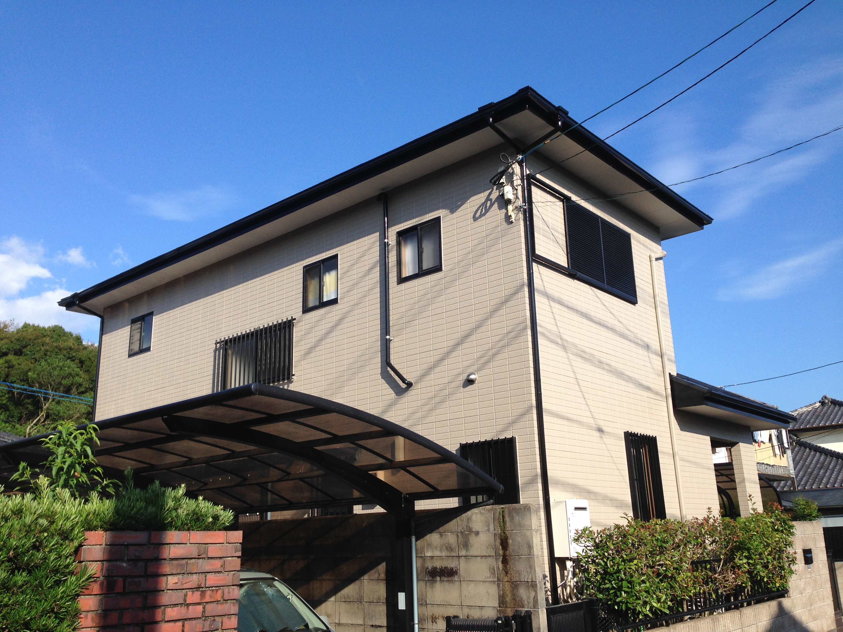 外壁塗装・屋根塗装施行完了　長崎市K様邸リフォーム補助金制度使用