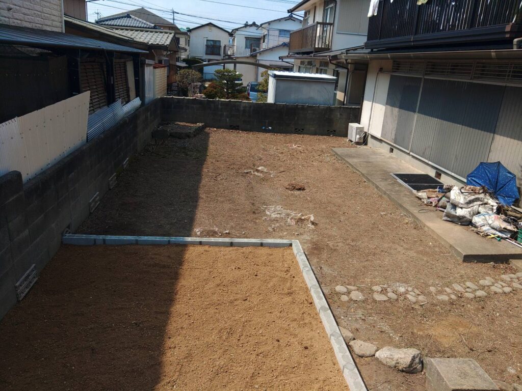 庭木の選定・伐採と家庭菜園スペースづくり｜長崎市の庭リフォーム施工例